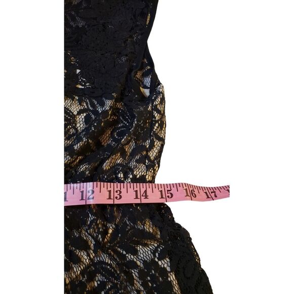 Pinky Ivory Black‎ Lace Crew Neck Sleeveless Mini Fit & Flare Dress Women Size M - Picture 13 of 14